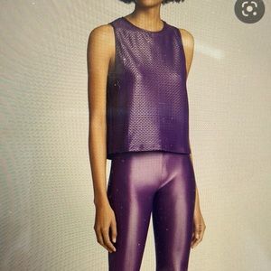 Koral aubergine shiny netz shiny muscle tank brand new